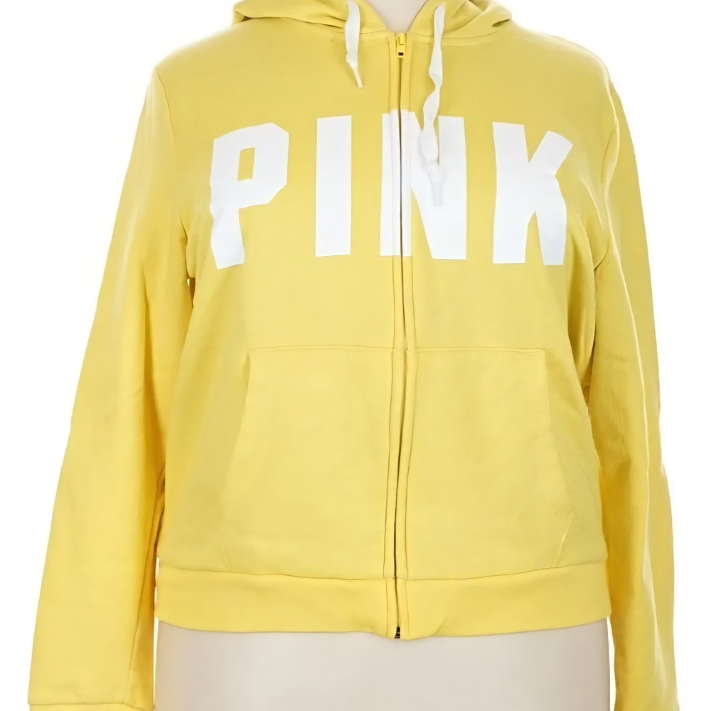 PINK Victoria's Secret Bright Yellow Zip-Up Hoodie